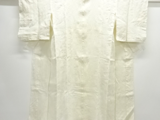 JAPANESE KIMONO / ANTIQUE JUBAN / HEMP / FLORAL PLANTS